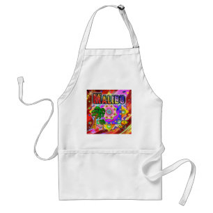 Delantal Apron de amigos tropicales de Malibu