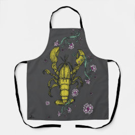 Delantal Apron de amor de langosta en gris