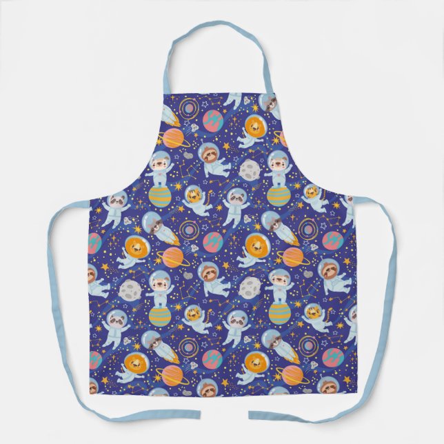 Delantal Apron de animales espaciales (Anverso)