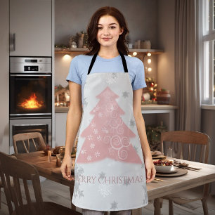 Delantal Apron de árbol de navidad rosado