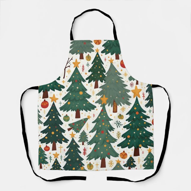 Delantal Apron de árbol de Navidad único (Anverso)