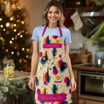 Apron de arte con abstracto geométrico con nombre