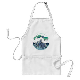 Delantal Apron de arte de vida salvaje nativo Bear-Q Apron