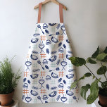 Delantal Aprón de barbacoa acuarela<br><div class="desc">Un único delantal para barbacoa, perfecto para hacer parrilladas en el patio trasero. Presentan una decoración clásica en tonos rojos, blancos y azules. Los ilustraciones acuáticos se dibujan a mano con iconos para ir a la barbacoa, incluyendo una parrilla, hamburguesas, paletas y un guiño al patrón de verificación clásico. Hace...</div>