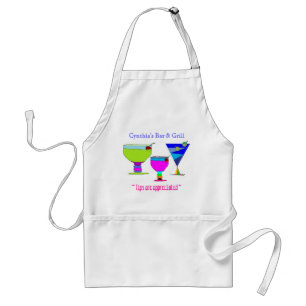 Delantal Apron de bebidas ilustradas personalizadas