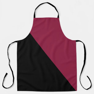 Delantal Apron de bloque de color (negro y rojo Berry)
