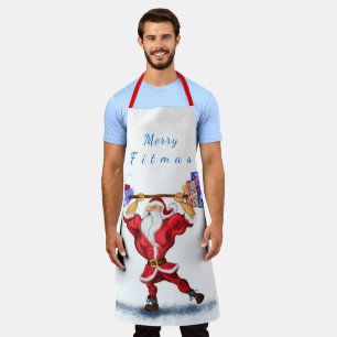Delantal Apron de Bodybuilder Santa con Navidades divertido