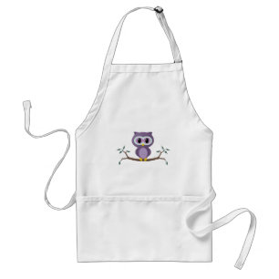 Delantal Apron de búho morado
