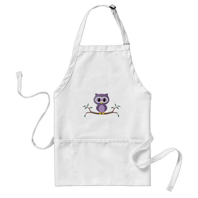 Delantal Apron de búho morado (Frente)