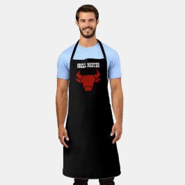 Delantal Apron de cabeza de toro rojo negro de Grill Master