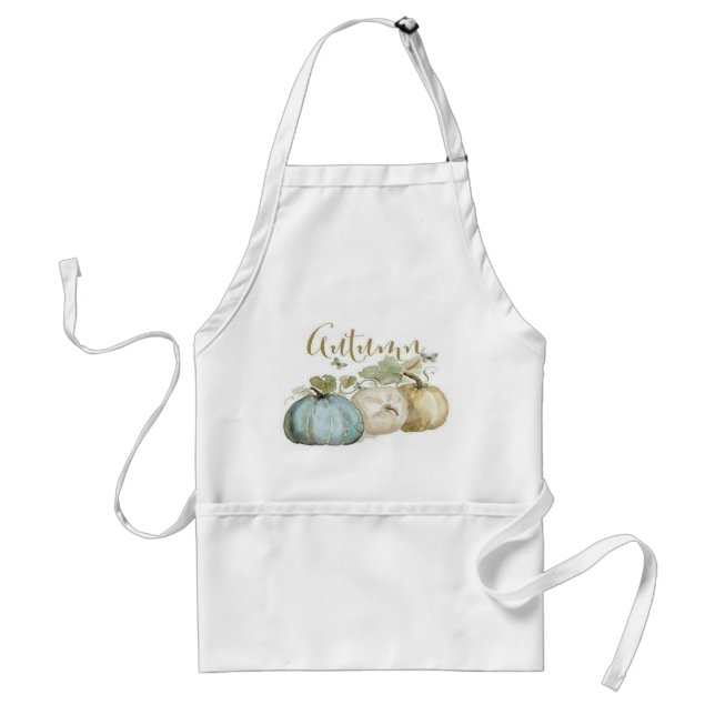 Delantal Apron de calabaza azul de otoño (Frente)