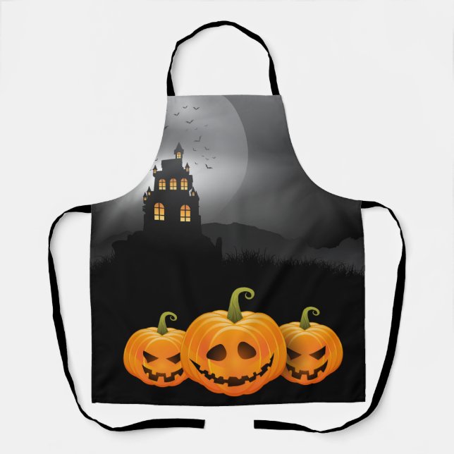 Delantal Apron de calabazas de Halloween (Anverso)