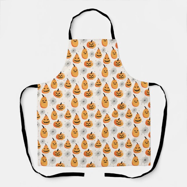 Delantal Apron de calabazas de Halloween (Anverso)