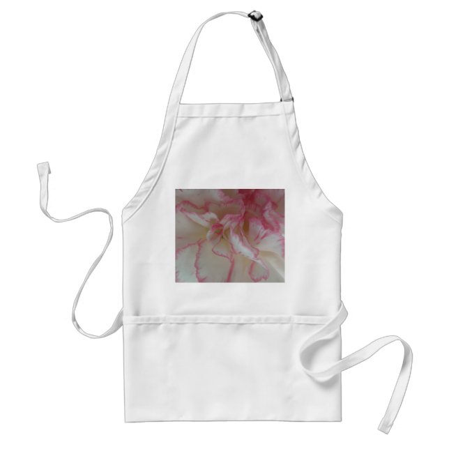 Delantal Apron de canal blanco y rosa (Frente)