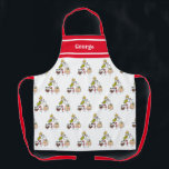 Delantal Apron de caracteres personalizados de Navidades pe<br><div class="desc">Este delantal de Navidades personalizados presenta la "tripulación de Navidades". Un grupo de lindos personajes de Navidades pequeños que adoran divertirse y hacer travesuras a los Navidades.</div>