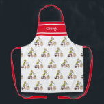 Delantal Apron de caracteres personalizados de Navidades pe<br><div class="desc">Este delantal de Navidades personalizados presenta la "tripulación de Navidades". Un grupo de lindos personajes de Navidades pequeños que adoran divertirse y hacer travesuras a los Navidades.</div>
