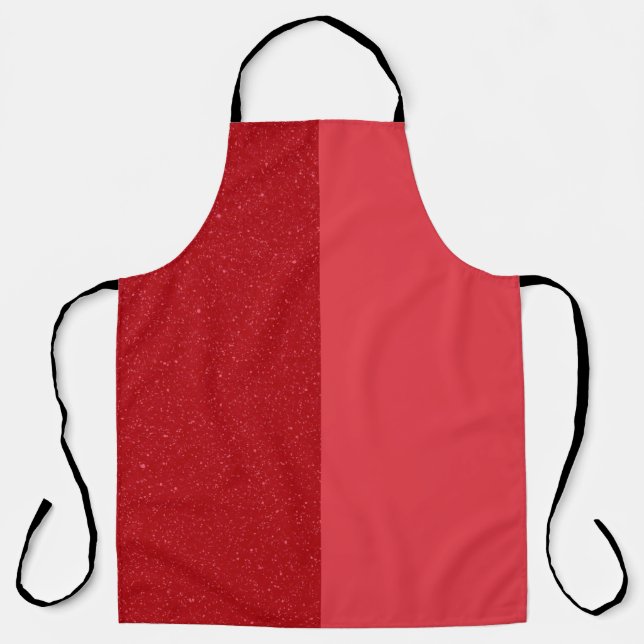 Delantal Apron de Chef Rojo de Tomate Dividido - Personaliz (Anverso)