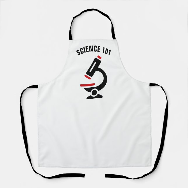 Delantal Ápron de ciencia del diseño del microscopio (Anverso)