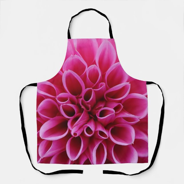 Delantal Apron de cierre de flores rosadas (Anverso)