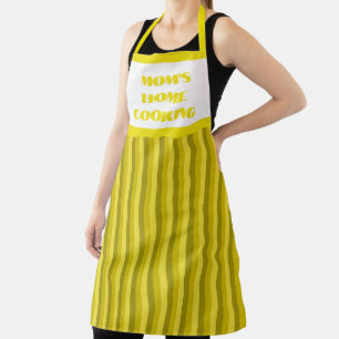 Delantal Apron de cocina casera de mamá de rayas amarillas
