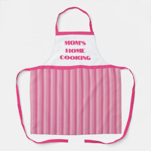 Delantal Apron de cocina casera de rayas rosadas simples de