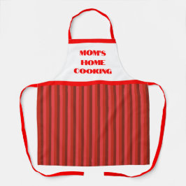 Delantal Apron de cocina casera de simple raya roja de mamá