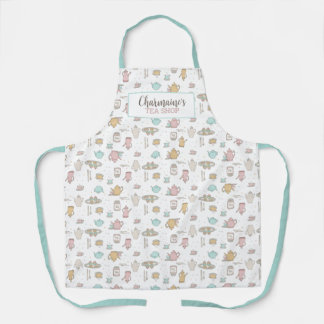 Delantal Apron de cocina con patrón de té