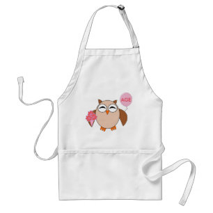 Delantal Apron de cocina de lechuza de cumpleaños de edad p