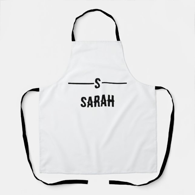Delantal Apron de cocina de texto simple Personalizado (Anverso)