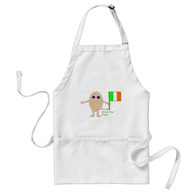 Delantal Apron de cocina divertida con huevo irlandés patri (Frente)