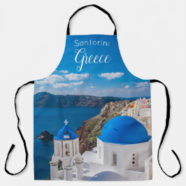 Delantal Apron de cocina escénica de Santorini Grecia
