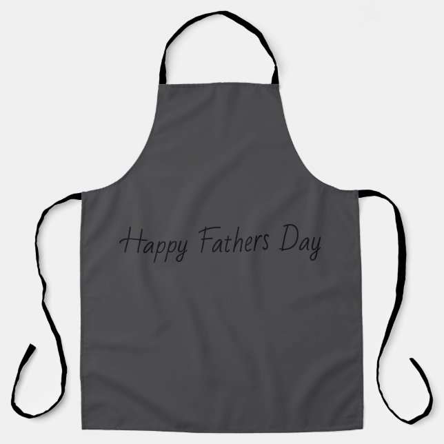 Delantal Apron de cocina "Feliz Día del Padre" gris (Anverso)