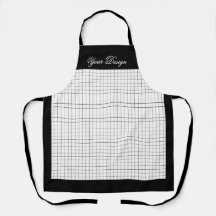 Apron de cocina monocroma personalizado | Blanco y