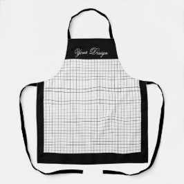 Delantal Apron de cocina monocroma personalizado | Blanco y