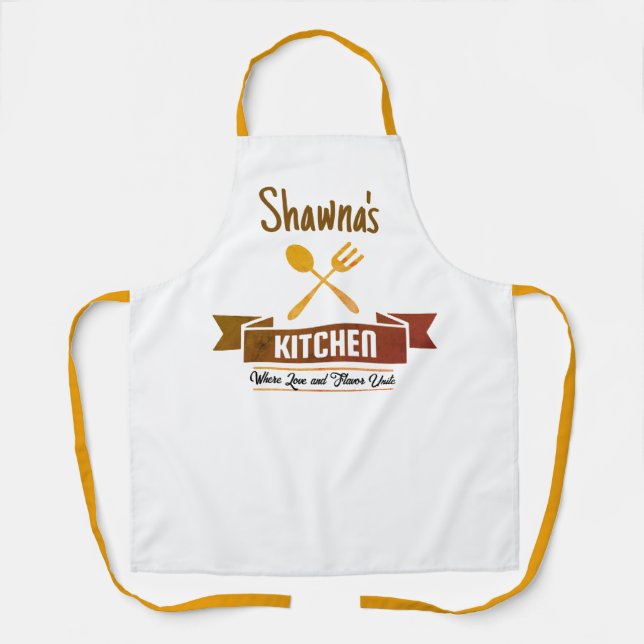 Delantal Apron de cocina personalizado, nombre del chef per (Anverso)