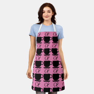 DELANTAL APRON DE COCINA ROSA DE AMOR DE CAFÉ