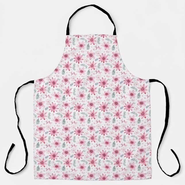 Delantal Apron de Coco de Navidades blancos y rosados (Anverso)