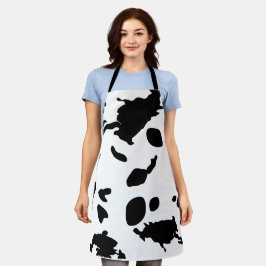 Delantal Aprón de color de agua de impresión de vaca mate