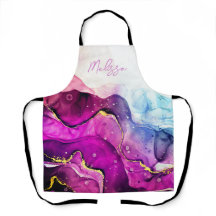 Apron de color morado y rosa moderno