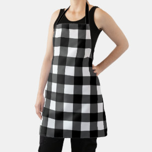 Delantal Apron de comprobación de búfalo blanco y negro