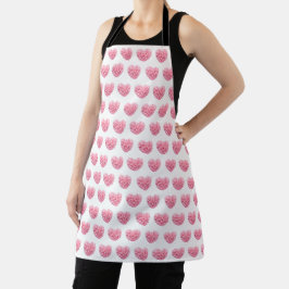 Delantal Apron de corazones rosados