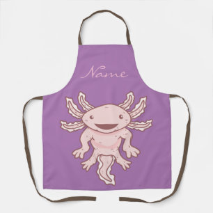 Delantal Apron de Cute Pink Axolotl Thunder_Cove