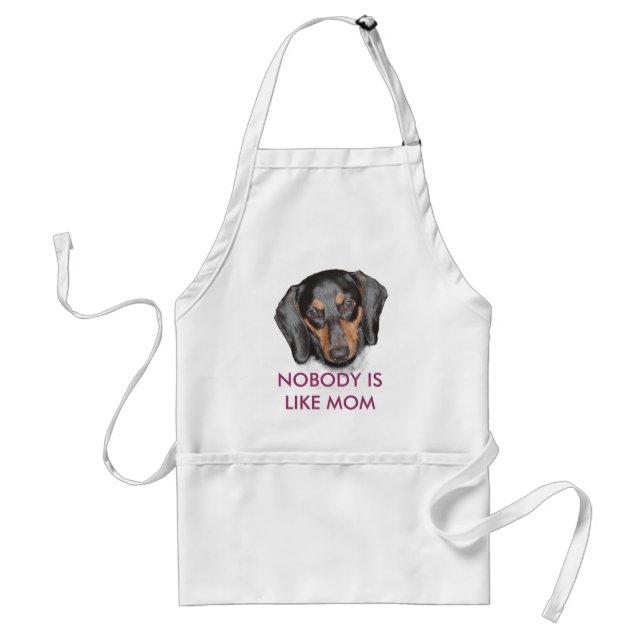 Delantal Apron de Dachshund 'No Me Gusta Mamá' (Frente)