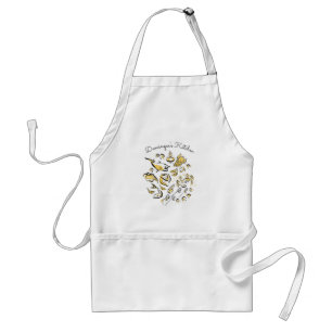 Delantal Aprón de dibujo de tinta de cocina china personali