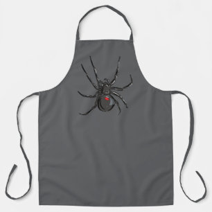 Delantal Apron de dibujo original de la araña de viuda negr