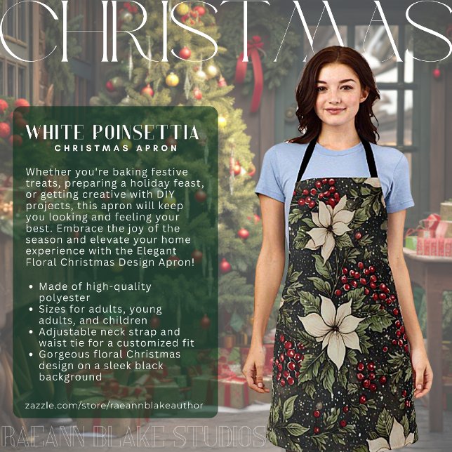 Delantal Apron de diseño de Navidades de punción blanca (Subido por el creador)