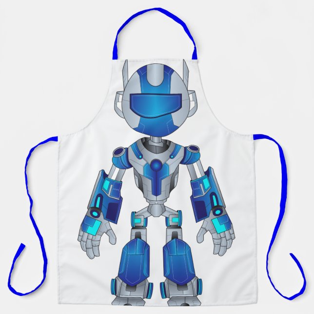 Delantal apron de diseño de robots muy moderno (Anverso)
