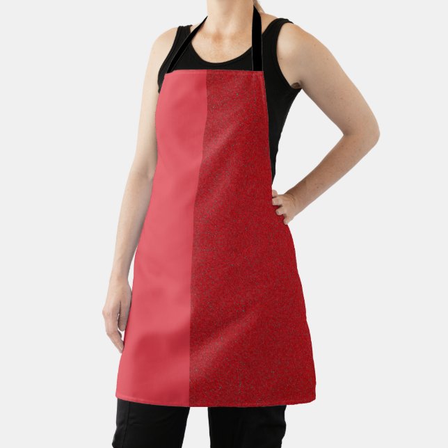Delantal Apron de doble tono rojo de tomate personalizable (in situ)