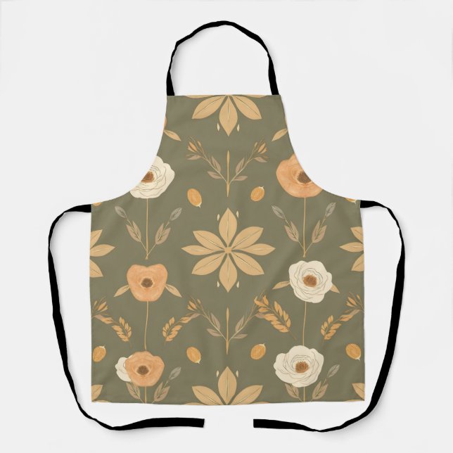 Delantal Aprón de elementos naturales elegantes (Anverso)