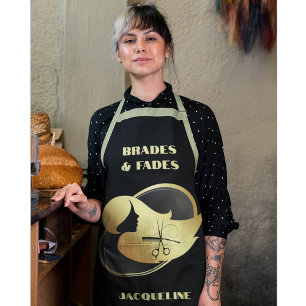 Delantal Apron de estilo de pelo dorado y negro personaliza